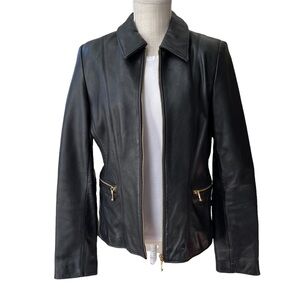 Siena Studio Black Zip UP Leather Jacket‎ Size: M